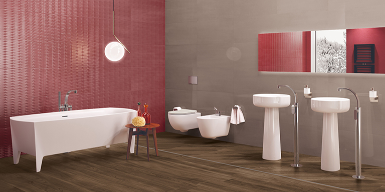 "Color Flow" è un nuovo rivestimento proposto in sei colori, lucidi a specchio: Avio il versatile, Dark l’elegante, White il classico, Ivory il ricercato, Tan il naturale, e Cardinal il rosso intenso. Le superfici lucide si trasformano in onde morbide o in piccole geometrie tridimensionali che rivestono le pareti di movimenti fluidi e di brillanti riflessi, realizzando ambienti eleganti e ricercati. 2016.