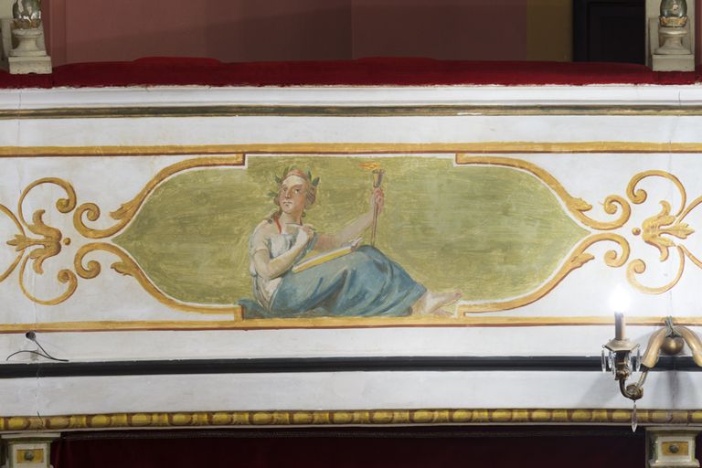 Novellara,Teatro della Rocca "Franco Tagliavini", particolare della fascia decorata dei palchi (foto Andrea Scardova, IBC) 2017