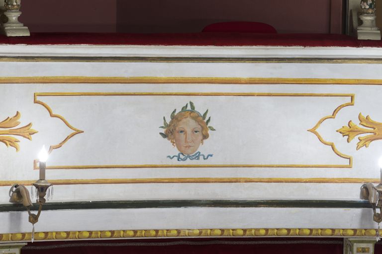 Novellara,Teatro della Rocca "Franco Tagliavini", particolare della fascia decorata dei palchi (foto Andrea Scardova, IBC) 2017