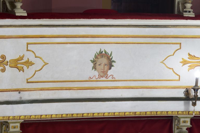 Novellara,Teatro della Rocca "Franco Tagliavini", particolare della fascia decorata dei palchi (foto Andrea Scardova, IBC) 2017