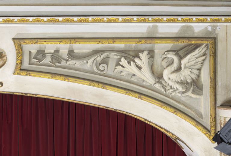 Novellara,Teatro della Rocca "Franco Tagliavini", particolare dell'arcoscenico (foto Andrea Scardova, IBC) 2017