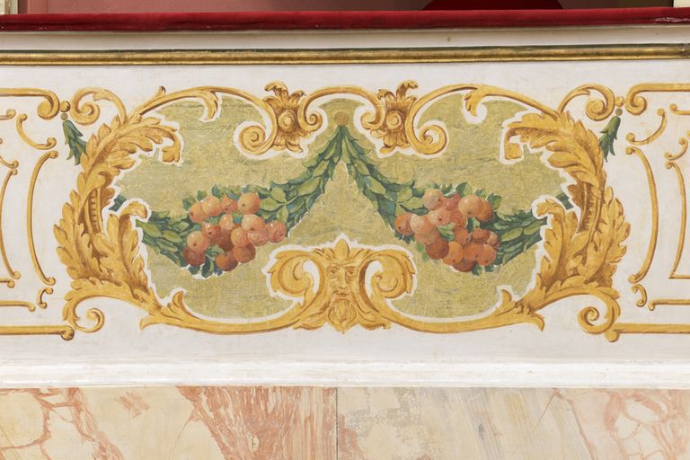 Novellara,Teatro della Rocca "Franco Tagliavini", particolare della fascia decorata del primo ordine di palchi (foto Andrea Scardova, IBC) 2017