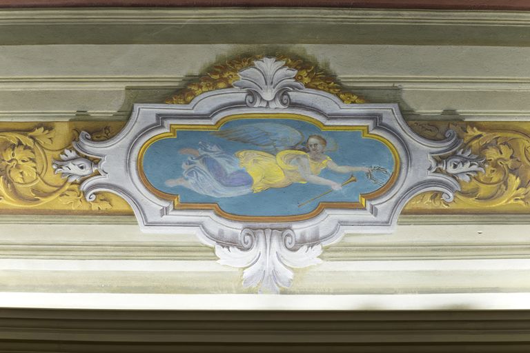 Novellara,Teatro della Rocca "Franco Tagliavini", atrio d'ingresso e foyer: particolare del soffitto (foto Andrea Scardova, IBC) 2017