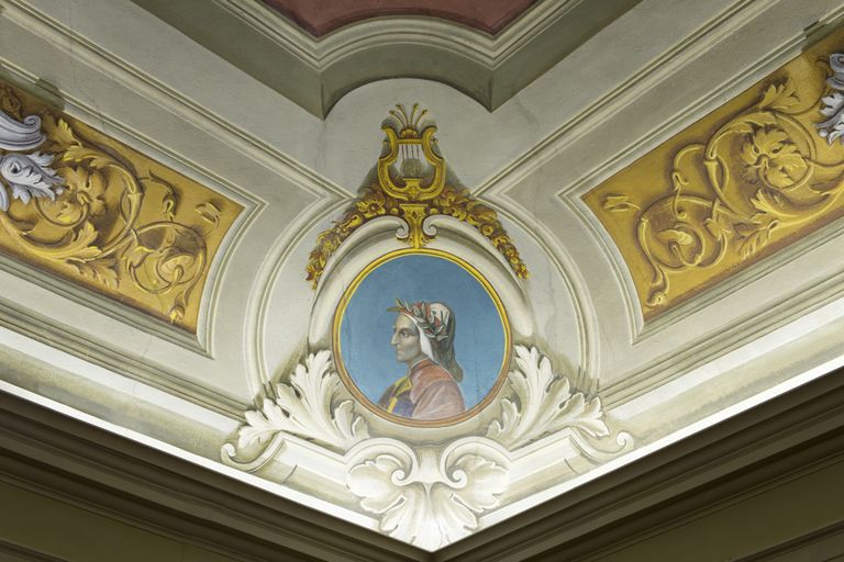 Novellara,Teatro della Rocca "Franco Tagliavini", atrio d'ingresso e foyer: particolare del soffitto (foto Andrea Scardova, IBC) 2017