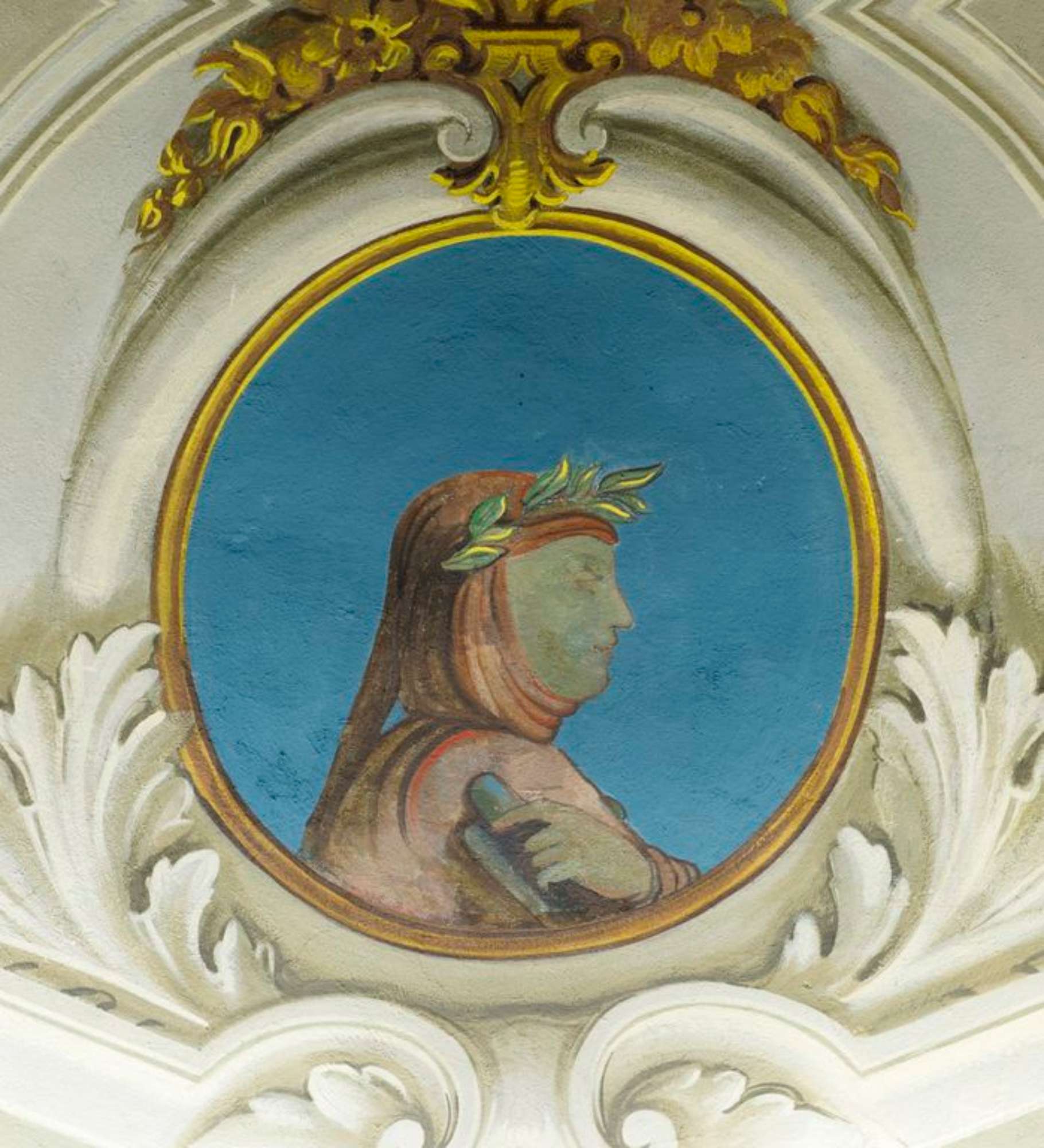 Novellara,Teatro della Rocca "Franco Tagliavini", atrio d'ingresso e foyer: particolare del soffitto (foto Andrea Scardova, IBC) 2017