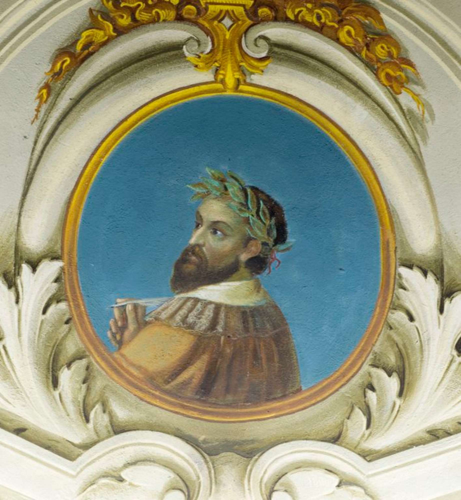 Novellara,Teatro della Rocca "Franco Tagliavini", atrio d'ingresso e foyer: particolare del soffitto (foto Andrea Scardova, IBC) 2017